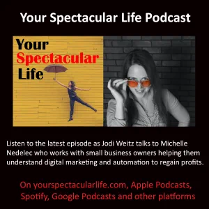 Michelle Nedelec on the Your Spectacular Life Podcast speaking about digital marketing
